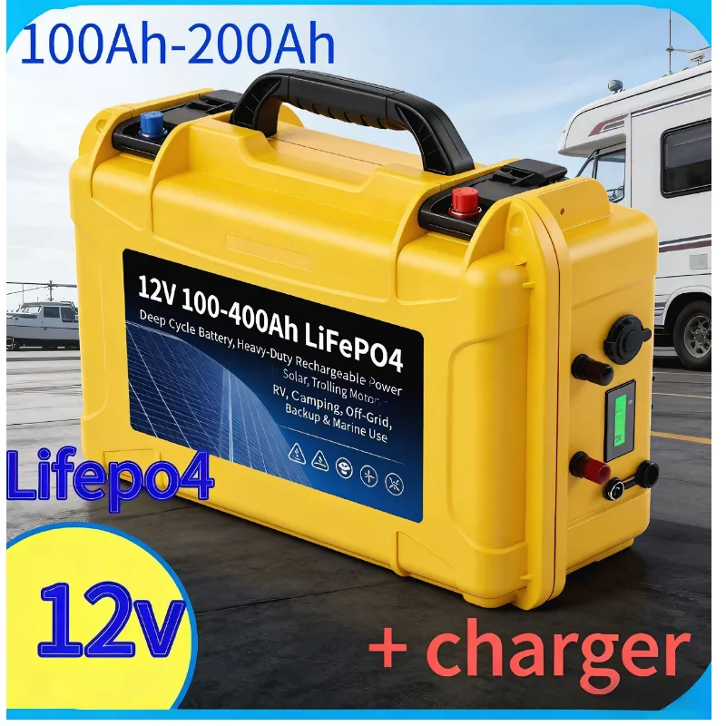 12V LiFePO4 100‑200Ah |   Blue - Lifepo4 12V 100Ah Bms Bluetooth avaliação e preço