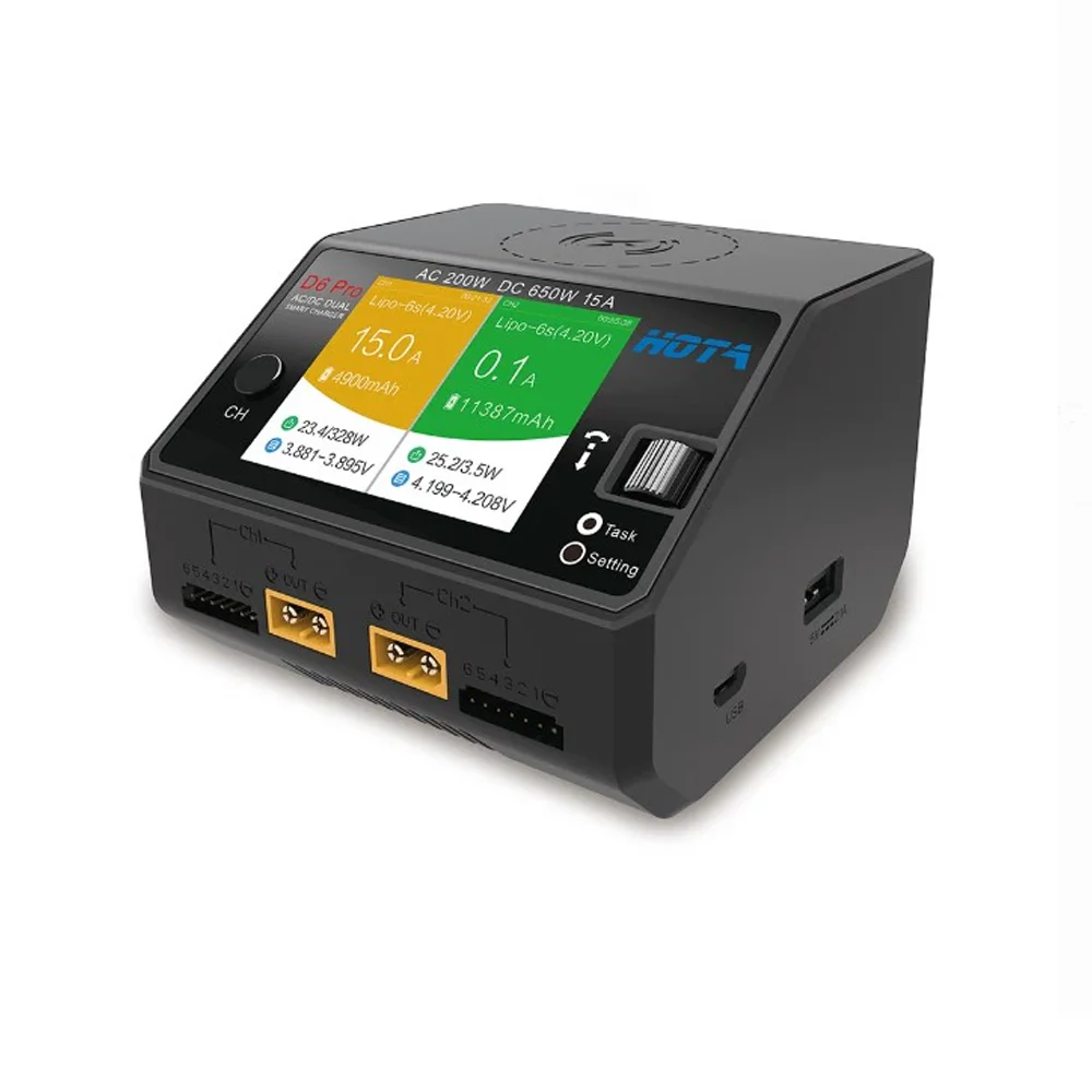Carregador de Bateria Sem Fio  - Hota D6 Pro Dual Lipo Charger avaliação e preço