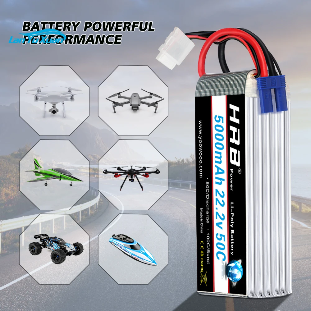 Bateria lipo 2 peças 6s 22.2v  - 6S Lipo Battery 22.2V 5000Mah avaliação e preço