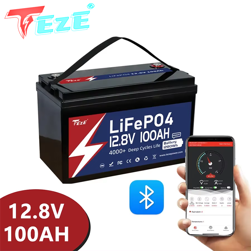 8000 ciclos 12V 24V Lifepo4 ba - Lifepo4 12V 100Ah Bms Bluetooth avaliação e preço