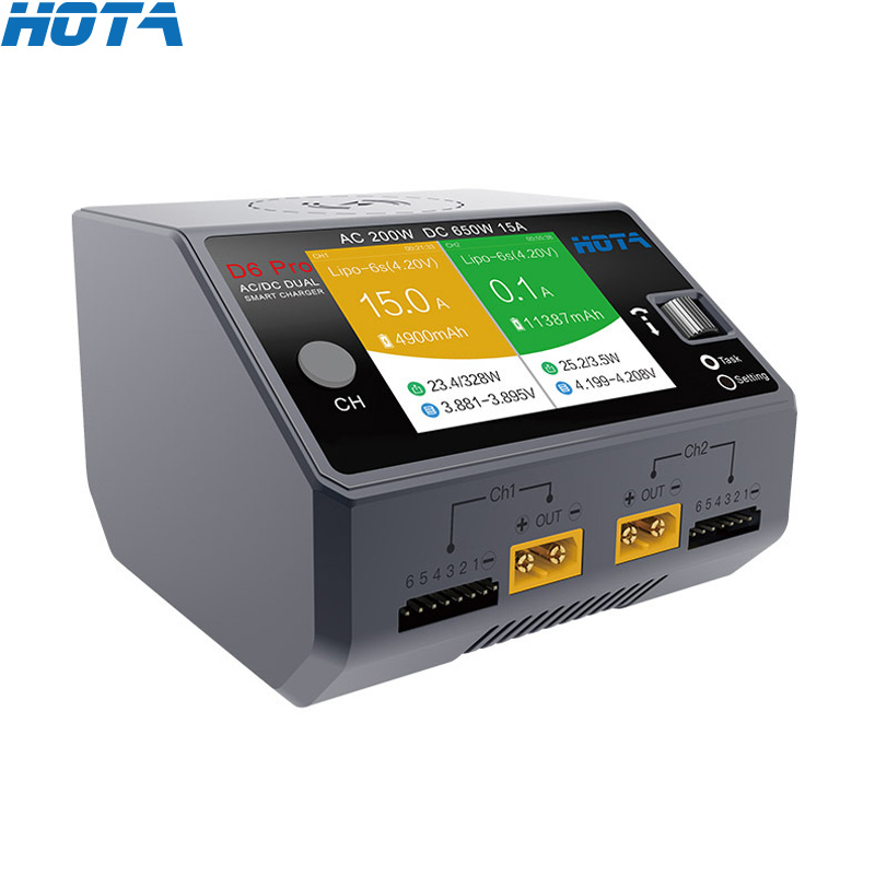 HOTA D6 Pro Preto AC 200w DC 2 - Hota D6 Pro Dual Lipo Charger avaliação e preço
