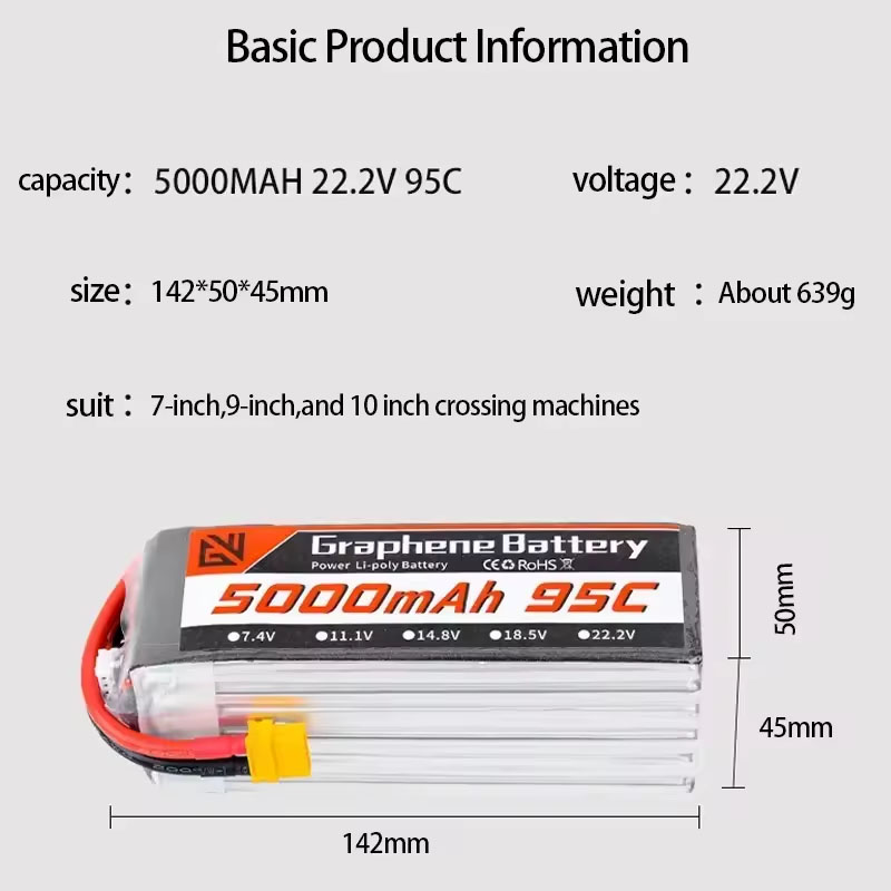 Bateria Lipo 6S 5000mAh XT60 X - 6S Lipo Battery 22.2V 5000Mah avaliação e preço